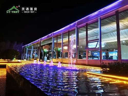 靈通篷房為河南商丘售樓處搭建綠色臨時售樓中心 靈通篷房為河南商丘售樓處搭建綠色臨時售樓中心